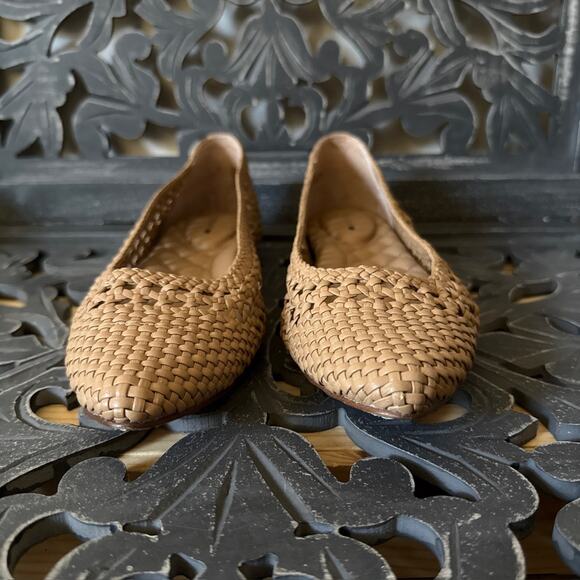 Birdies Goldfinch Woven Dawn Beige Slip On Pointed Toe Ballet Flats Size 9 - Picture 6 of 11